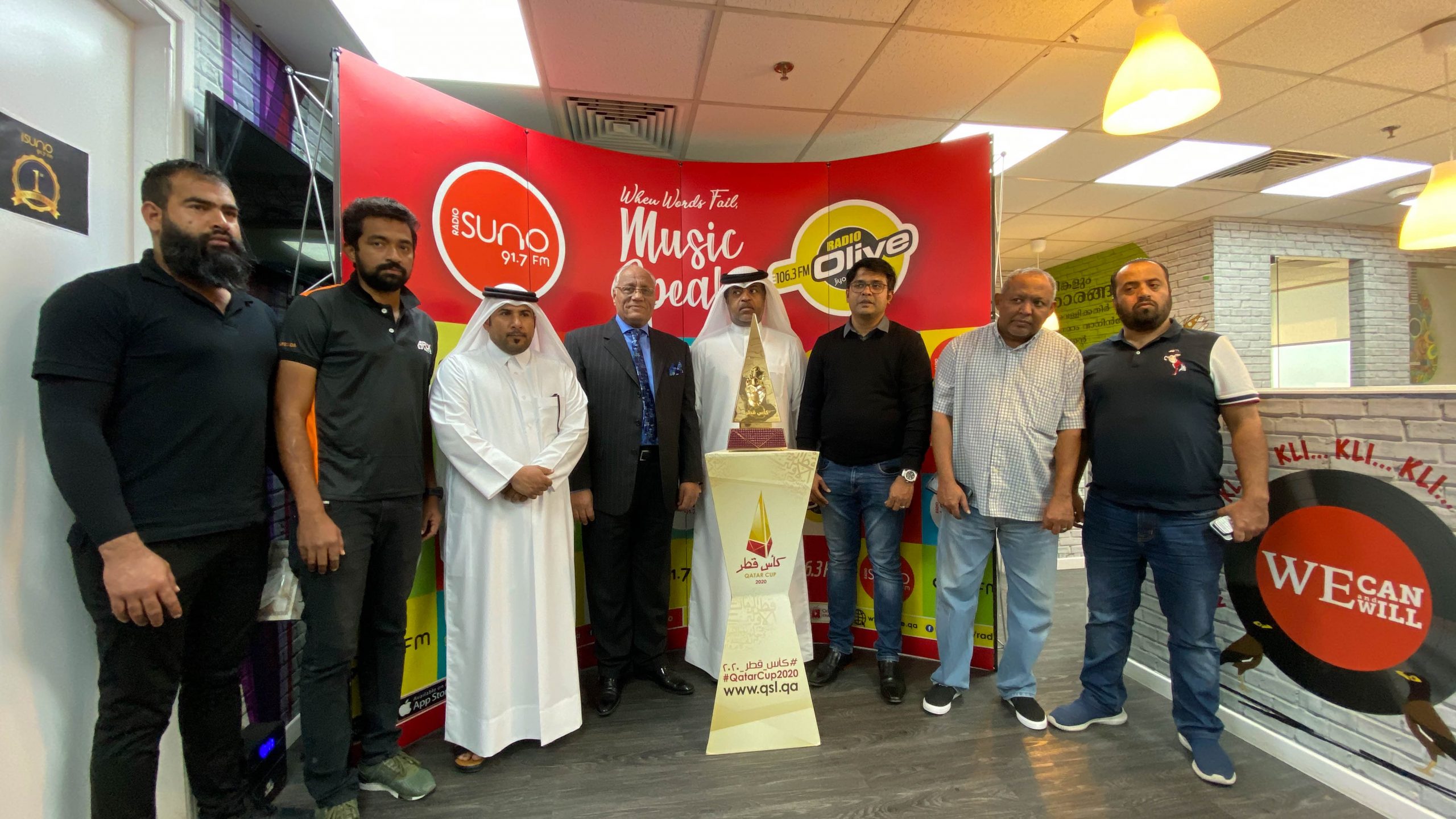 Radio Suno Managing Director Mr Ameer Ali with Qatar Cup Team and Radio olive Chairman