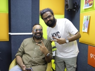 RJ Appunni with Omarlulu at Radio Suno Studio